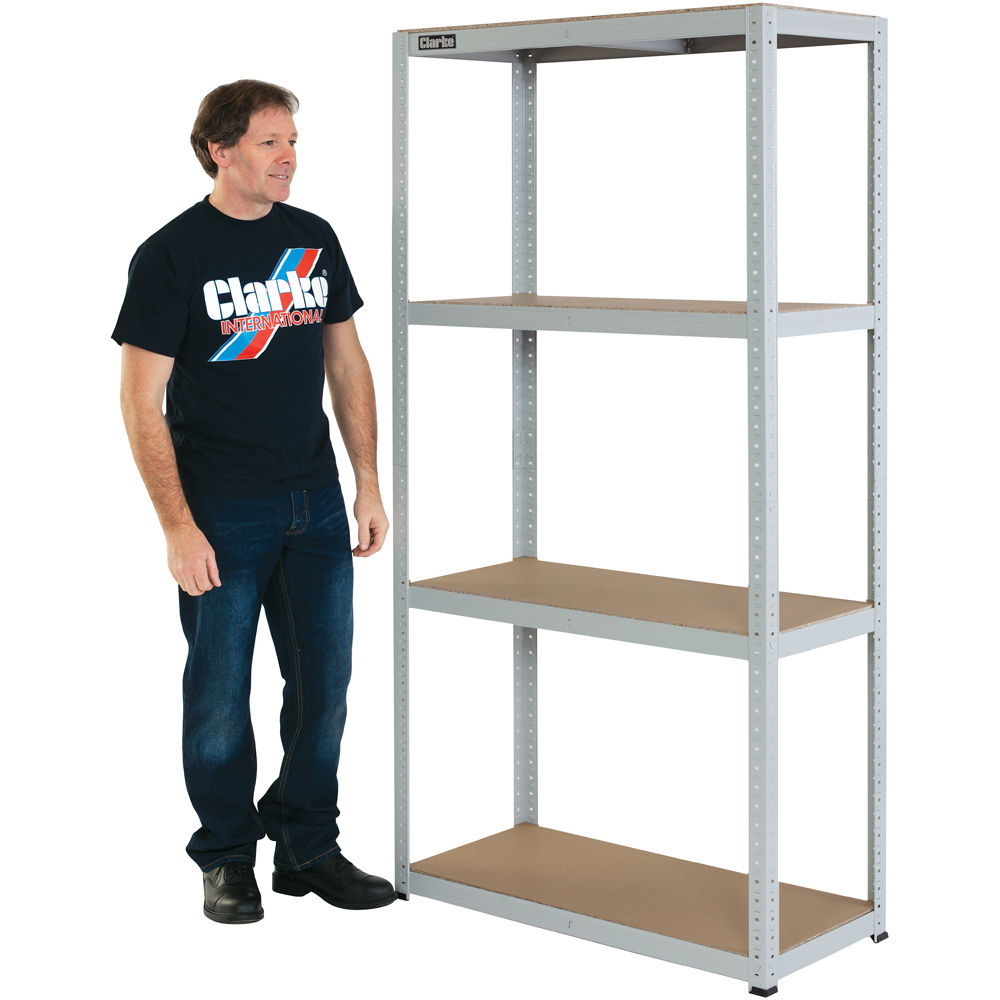 Clarke CSM4200/40LG Heavy Duty Boltless Shelving Light Grey Clarke Tools