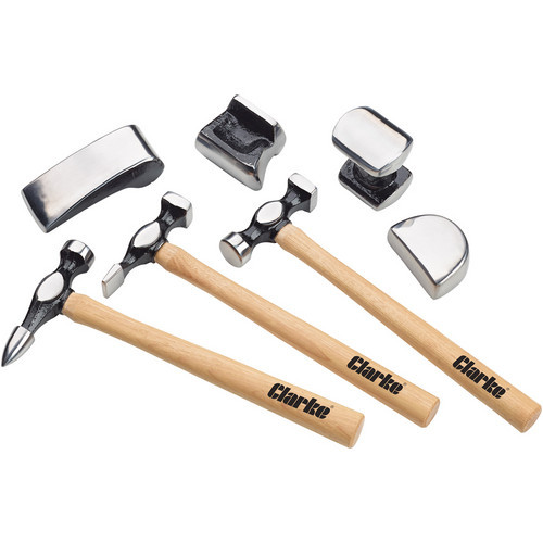 Clarke CPB7CH 7pc Panel Beating Set With Hickory Shafts Clarke Tools