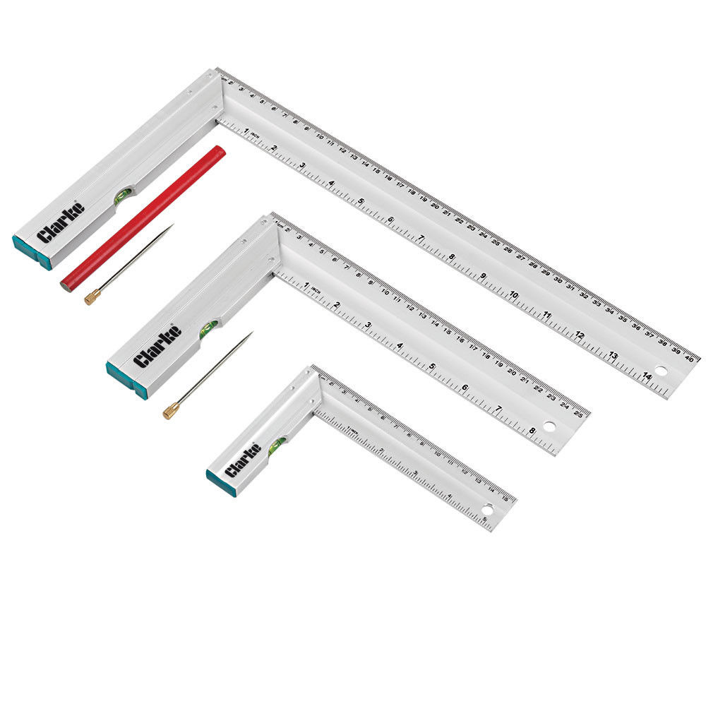 Clarke CHT724 3 Piece Try Square Set Clarke Tools